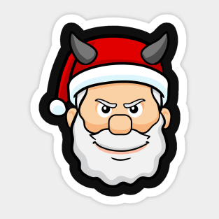 ugly christmas evil santa claus horns devil satan Sticker